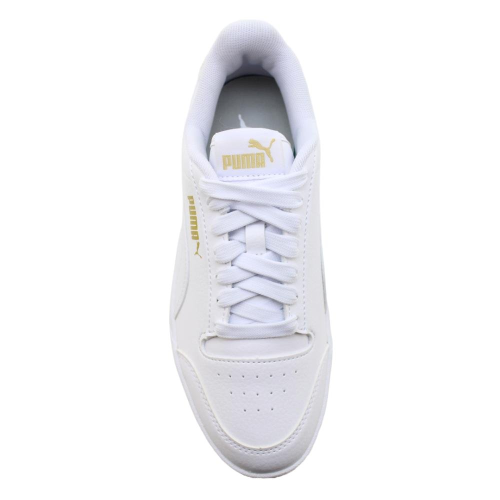 Tênis Unissex Shuffle Puma Ref:309668 Branco/Dourado 4