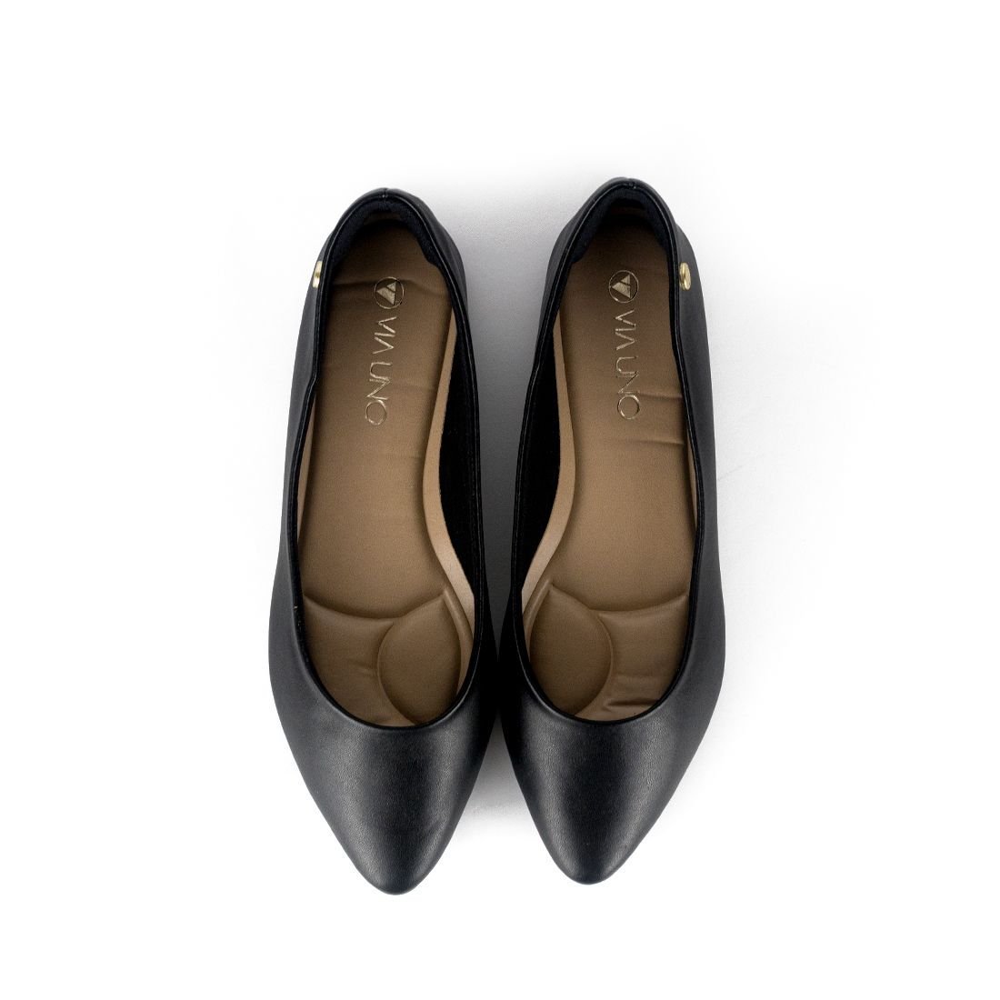 Sapatilha Via Uno Bico Fino Preto Preto 5