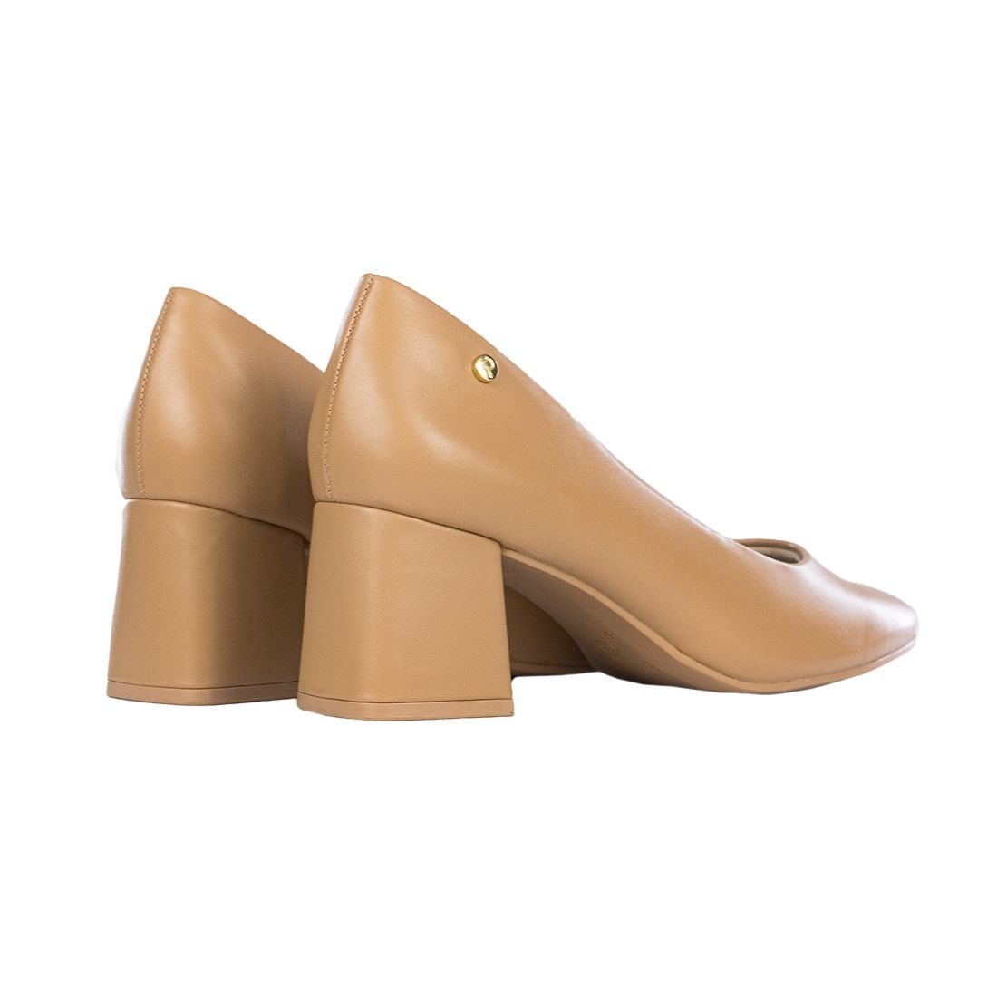Scarpin Ramarim Salto Bloco Bege 3