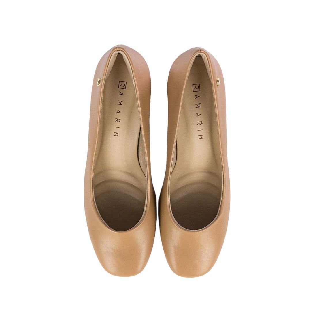 Scarpin Ramarim Salto Bloco Bege 5