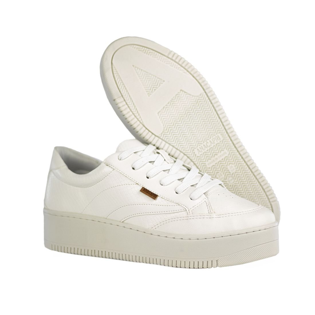 Tênis Anacapri Sola Alta Flatform Recortes Branco 4