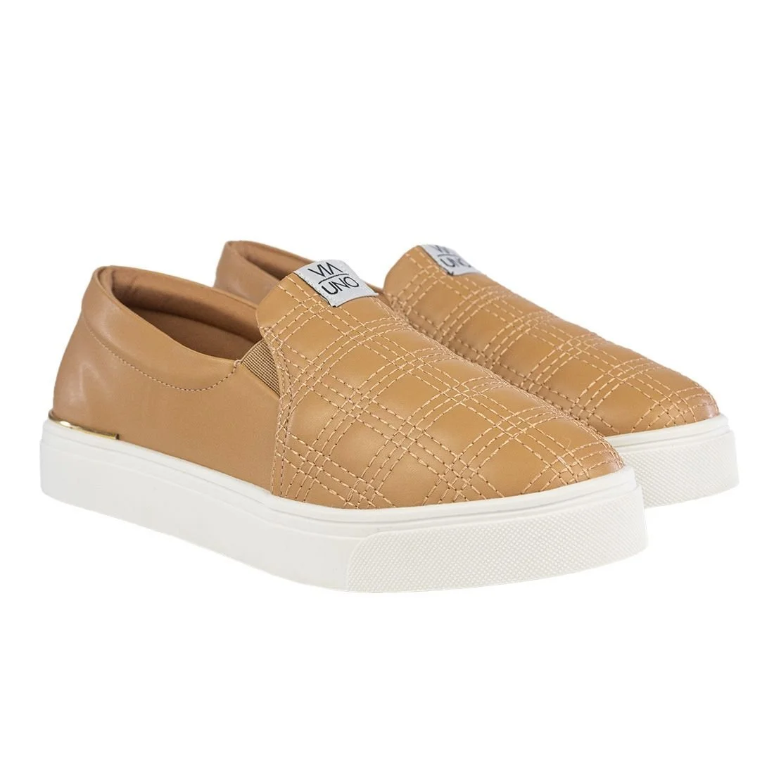 Tênis Via Uno Slip On Confort Marrom 2