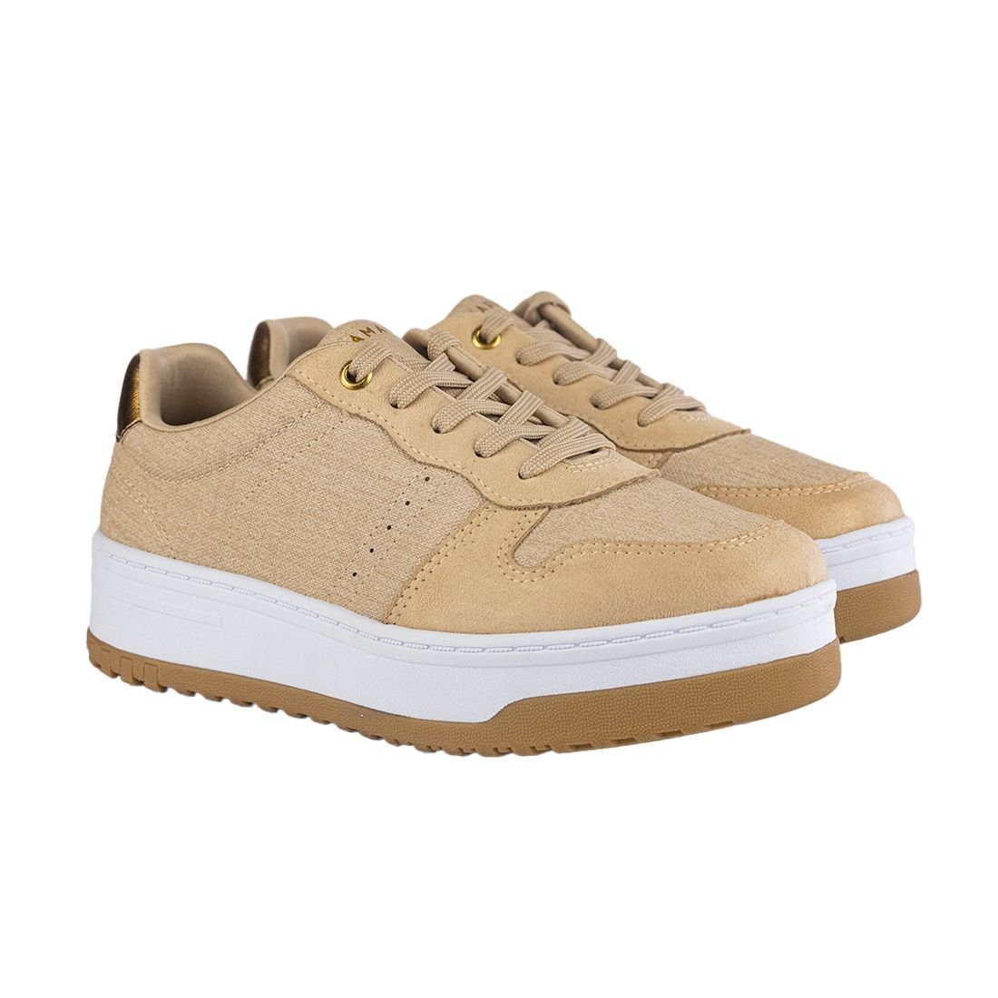 Tênis Ramarim Plus Sola Reta Bege 2