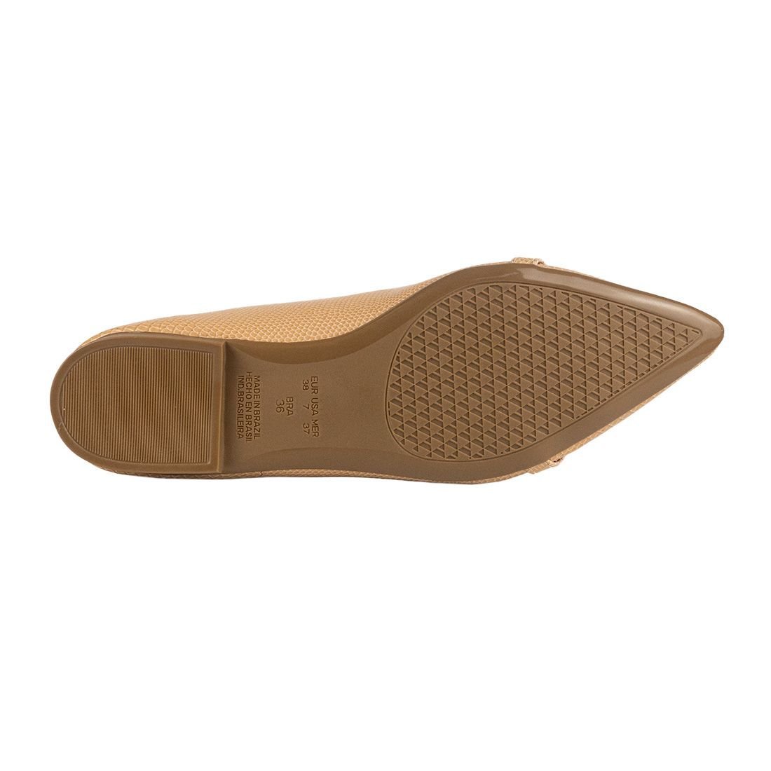 Sapatilha Via Uno Conforto Leve Bico Fino Bege 4