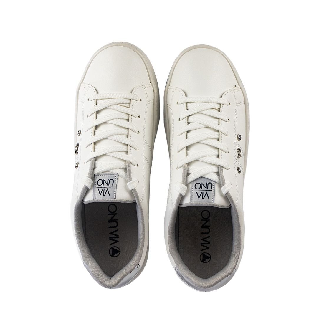 Tênis Via Uno Casul Refletivo Branco 5
