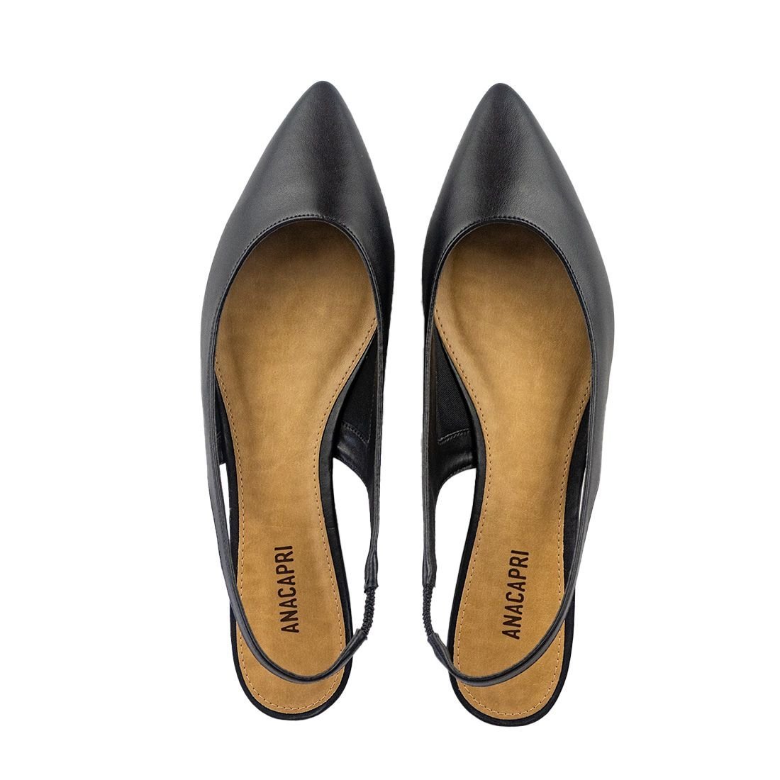 Sapatilha Anacapri Slingback Bico Fino Preto 5