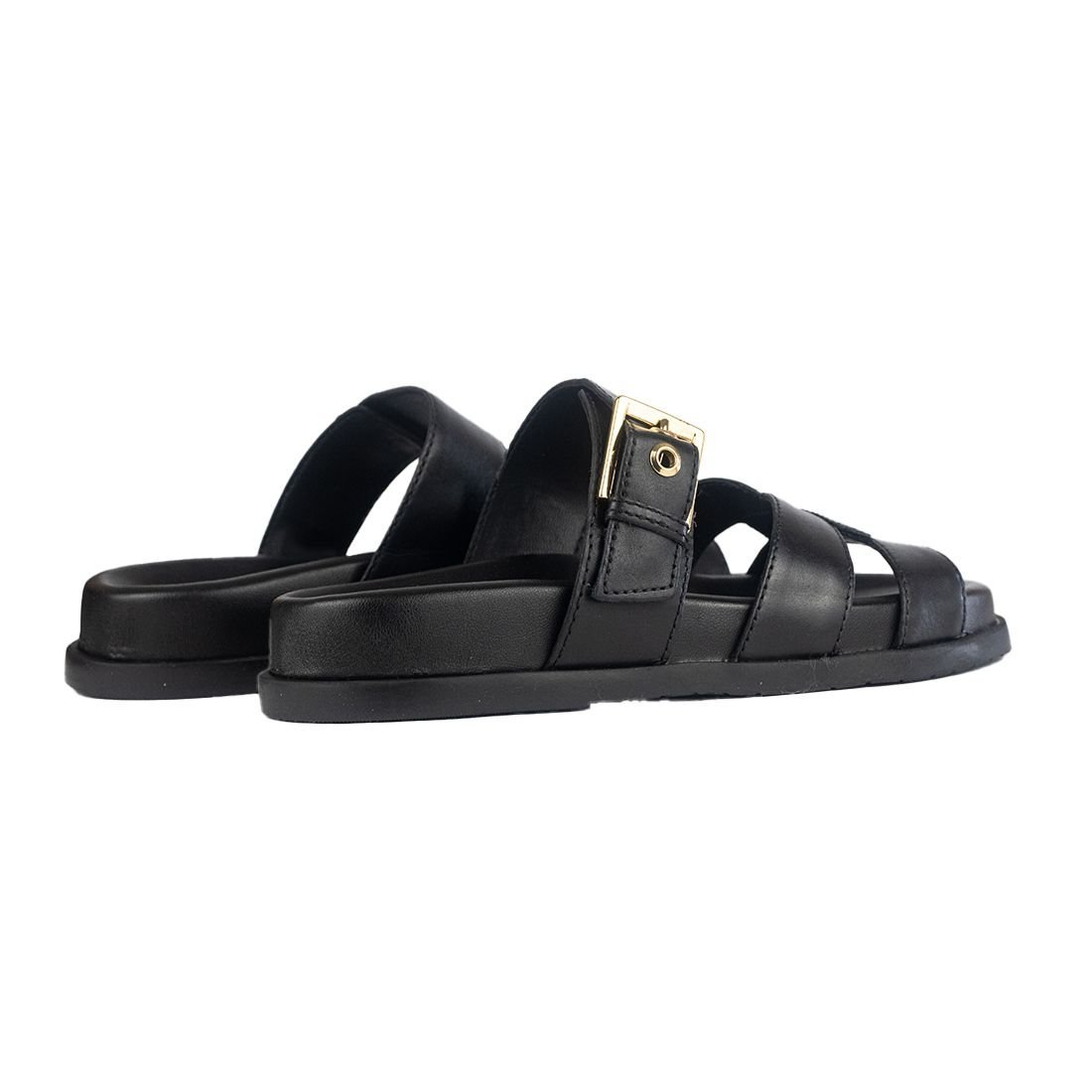 Sandália Papete Arezzo Tira Fivela Preto 3