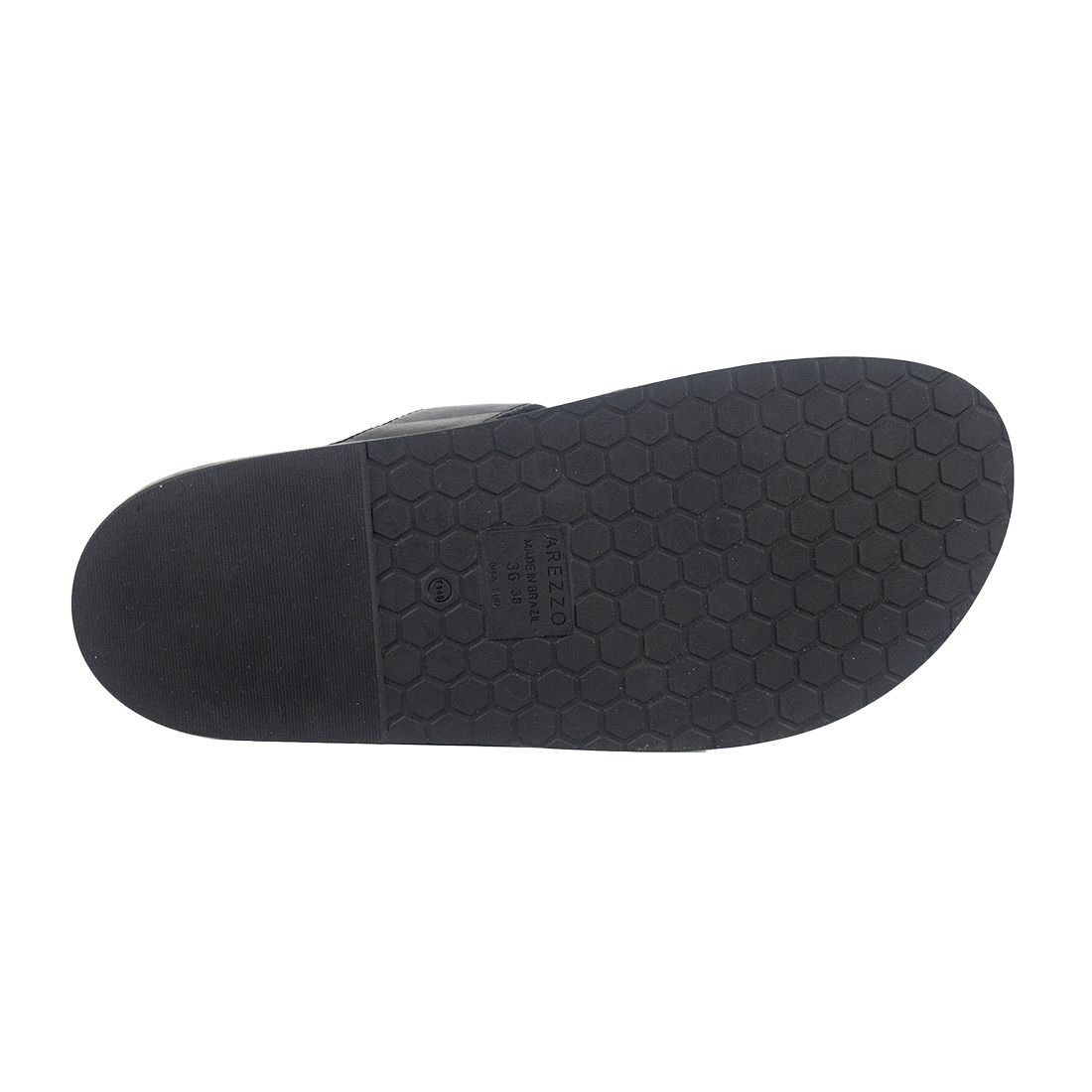 Sandália Papete Arezzo Tira Fivela Preto 4