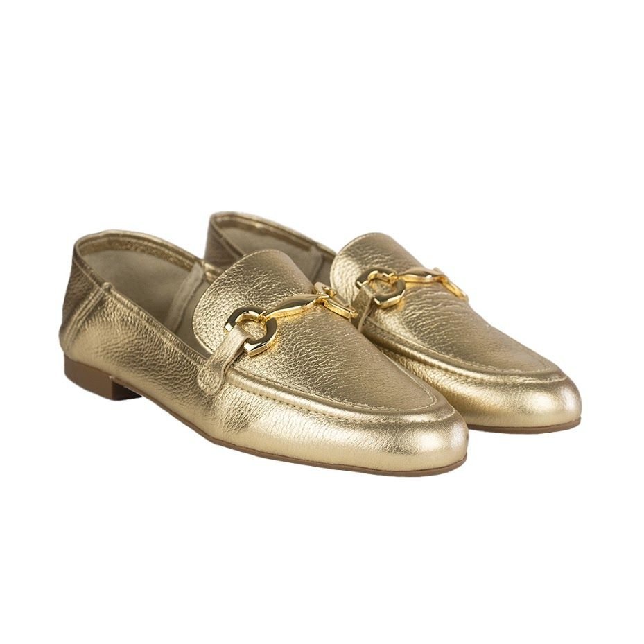Sapato Mocassim Arezzo Bridão Luma Dourado 2