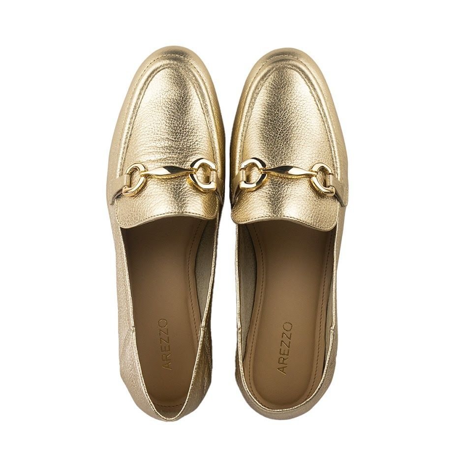 Sapato Mocassim Arezzo Bridão Luma Dourado 5