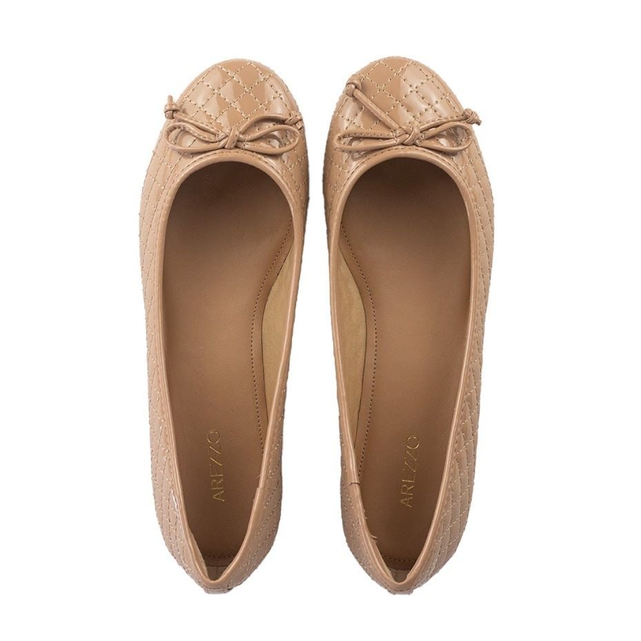 Sapatilha Arezzo Matelassê Bico Redondo Laço Bege 5