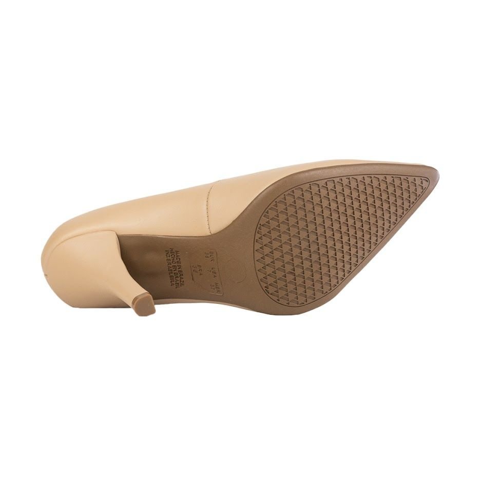 Scarpin Via Uno Bico Fino Salto Médio Bege 4