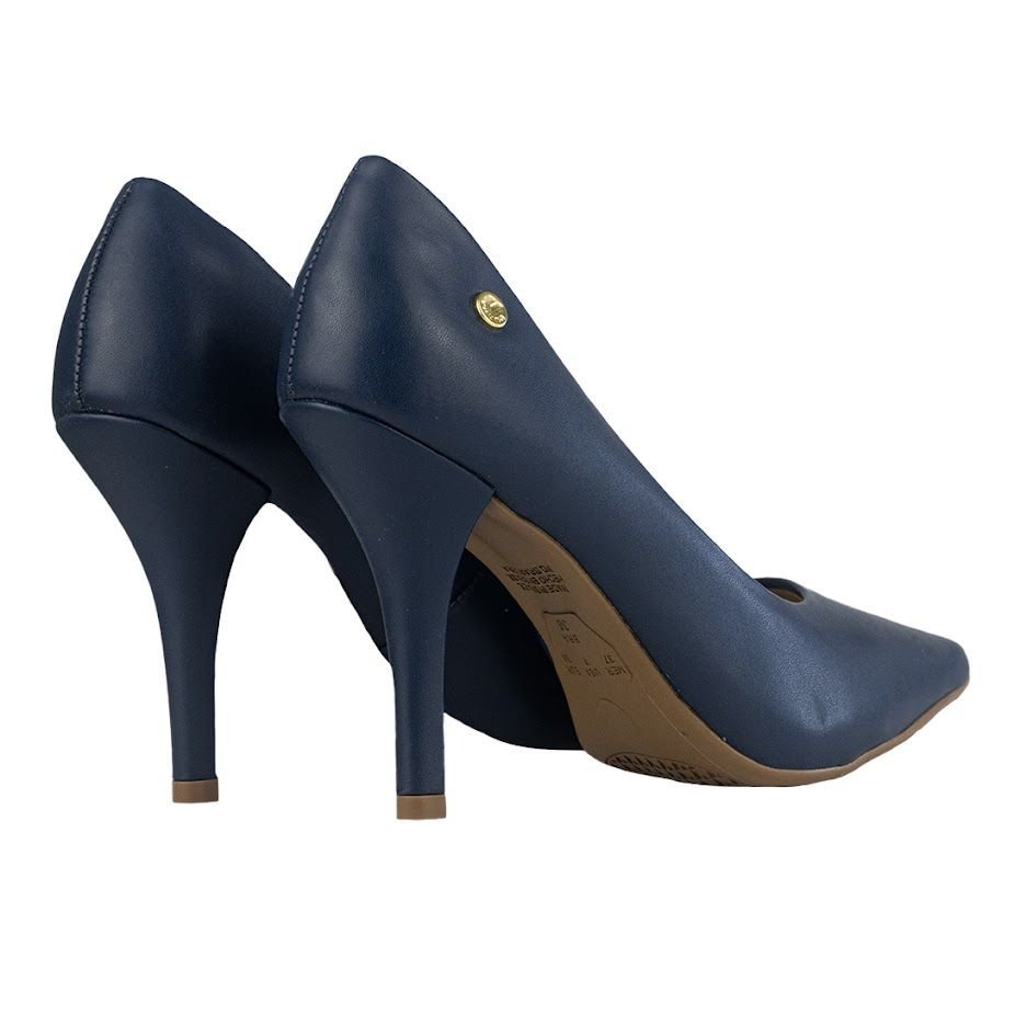 Scarpin Via Uno Bico Fino Salto Médio Azul 3