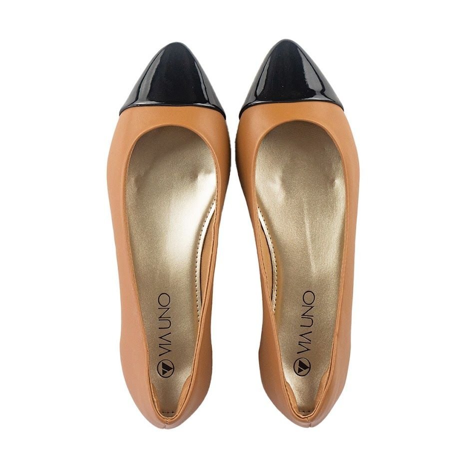 Sapatilha Via Uno Bico Bicolor Marrom 5