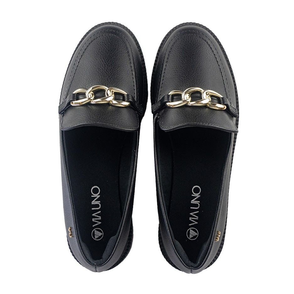 Mocassim Via Uno Tratorado com Corrente Preto 5