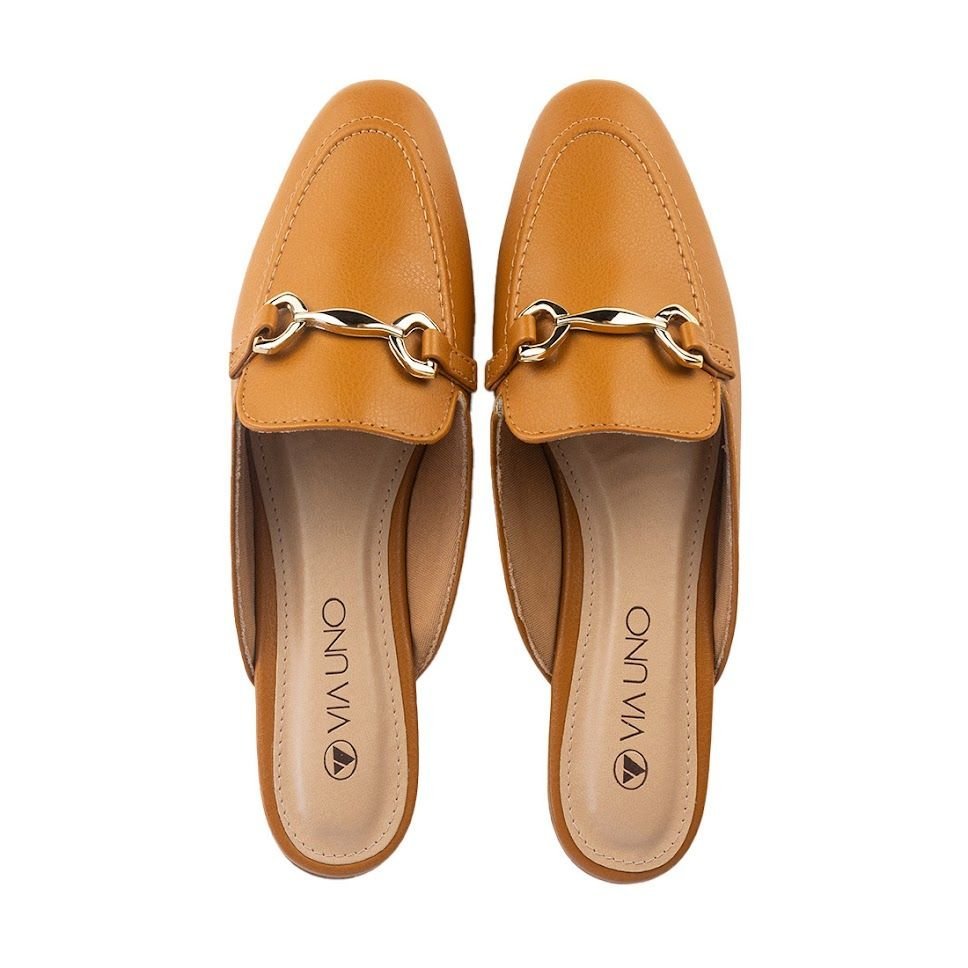 Mocassim Mule Via Uno Fivela Marrom 5