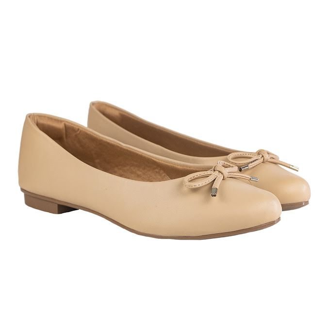 Sapatilha Via Uno Bico Quadrado Laço Bege 2