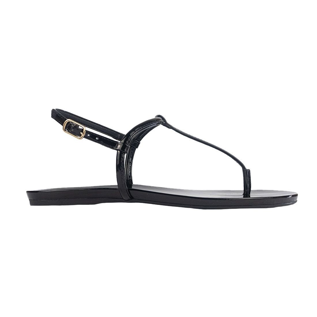 Sandália Arezzo Rasteira Tiras Slim Preto 1