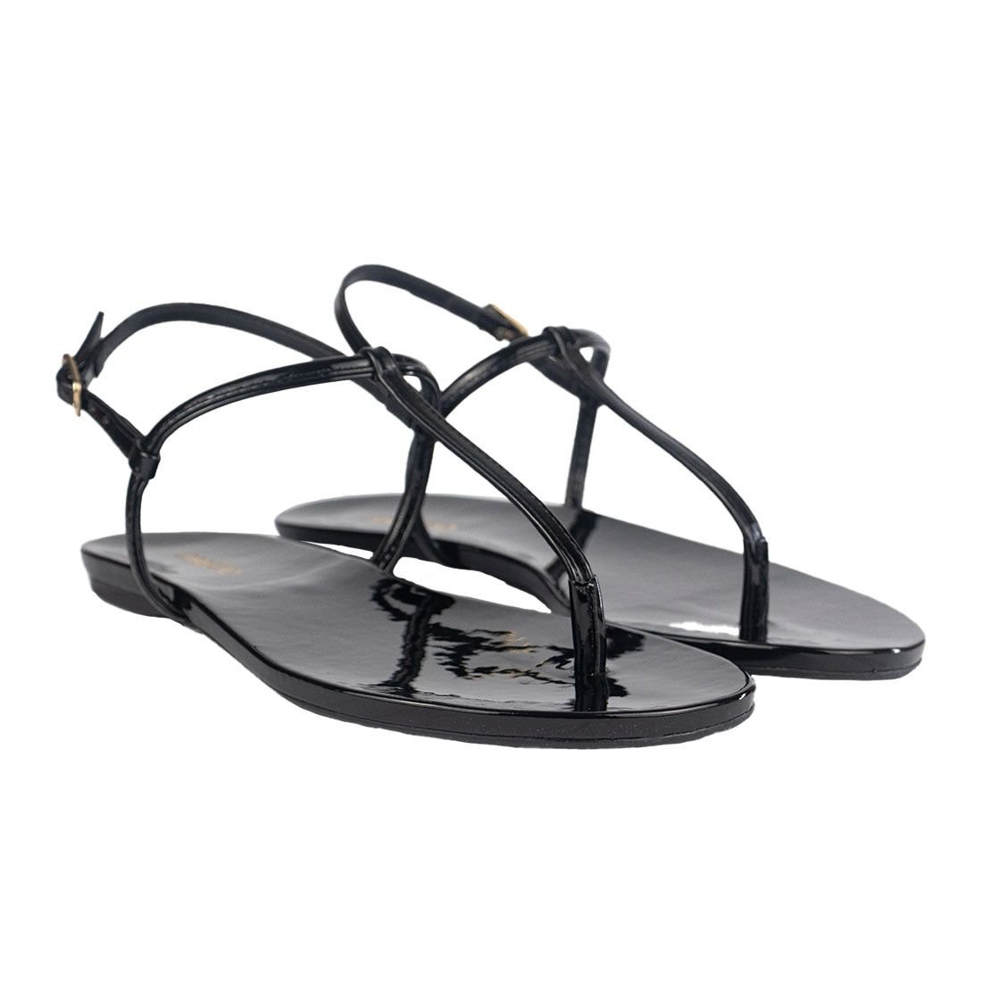 Sandália Arezzo Rasteira Tiras Slim Preto 2