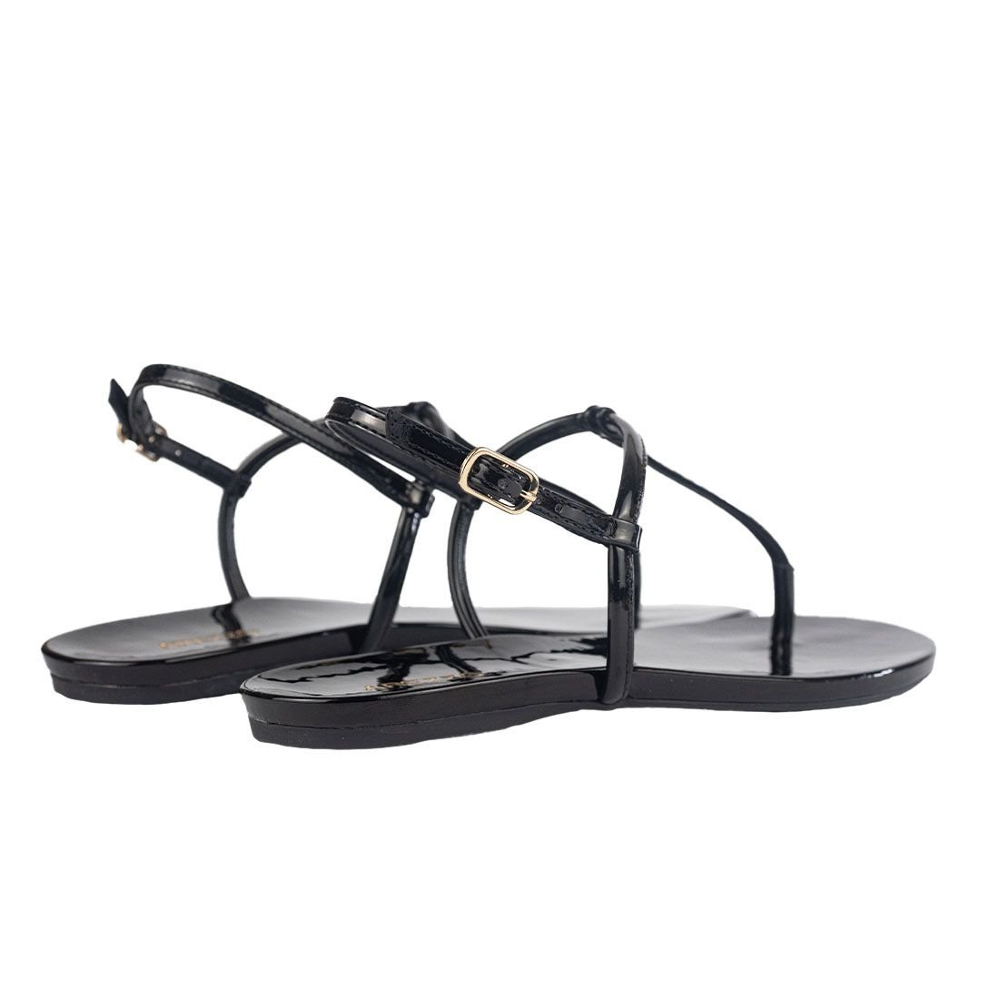 Sandália Arezzo Rasteira Tiras Slim Preto 3