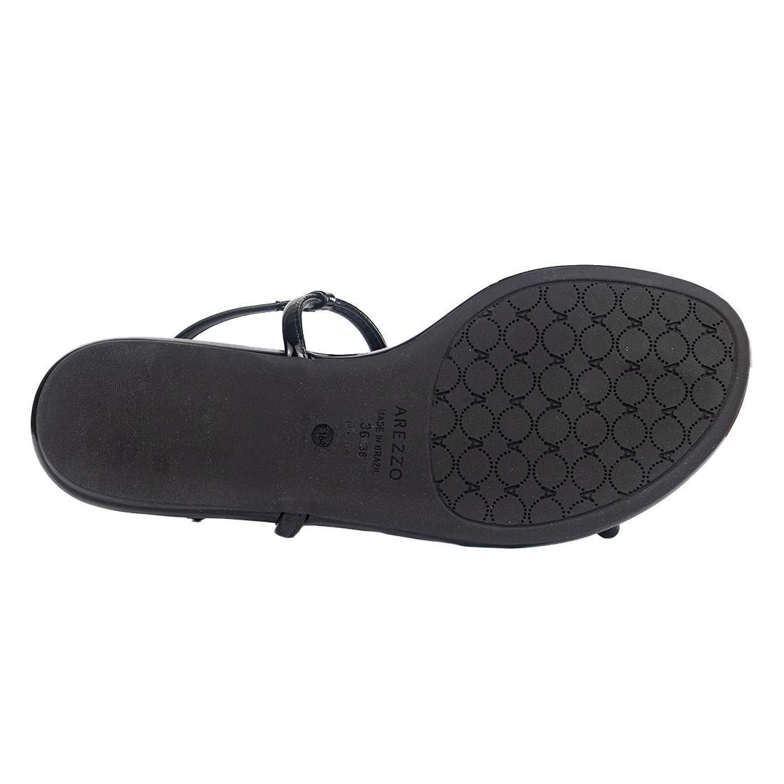 Sandália Arezzo Rasteira Tiras Slim Preto 4