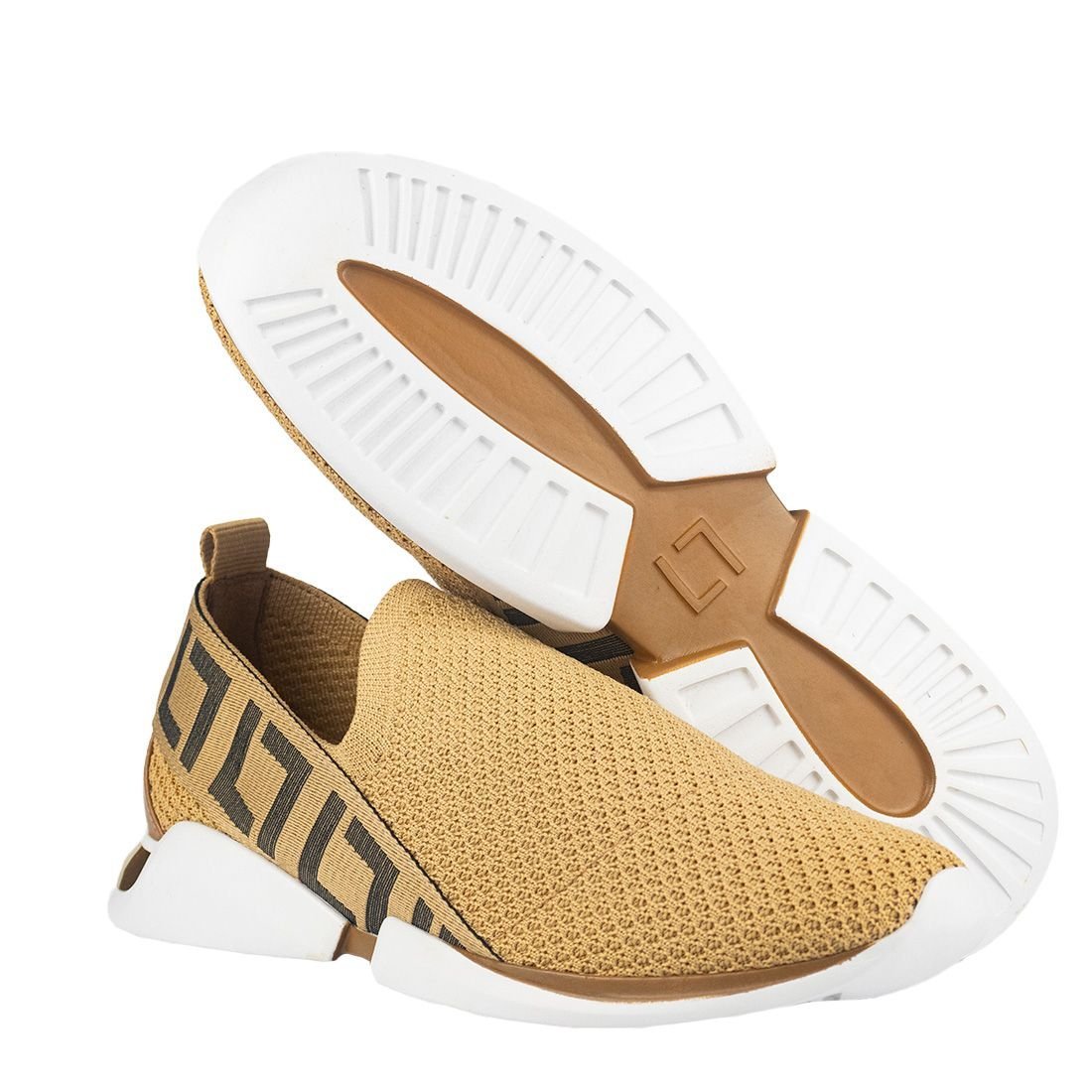 Tênis Space Luz da Lua Knit Gorgurão Bege 4