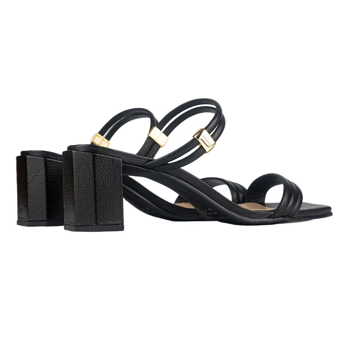 Sandália Tamanco Luz da Lua Salto Baixo Preto 3