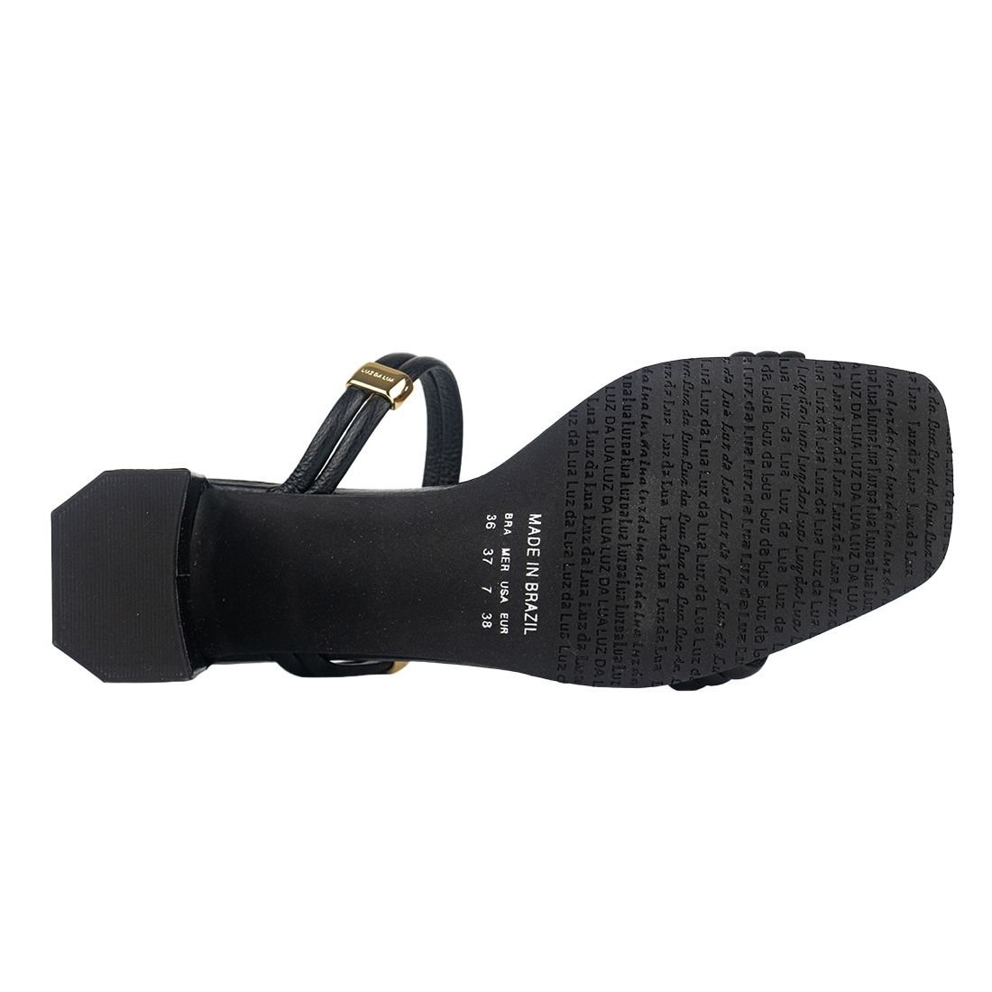 Sandália Tamanco Luz da Lua Salto Baixo Preto 4