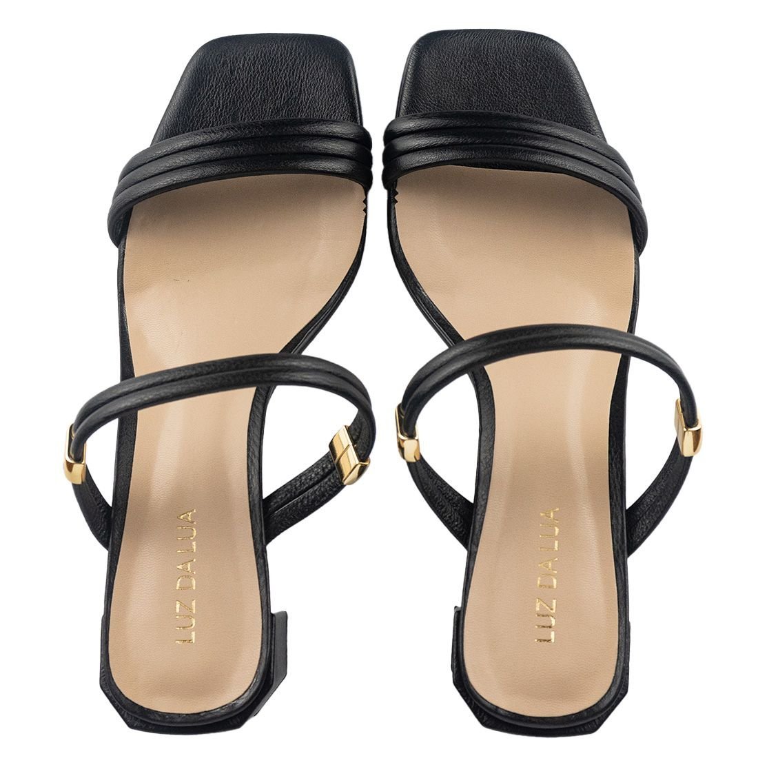 Sandália Tamanco Luz da Lua Salto Baixo Preto 5