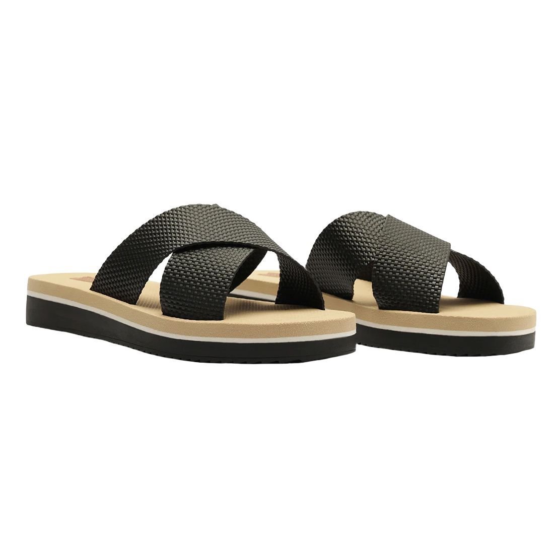 Sandália Papete Anacapri Tiras Cruzadas Preto 2
