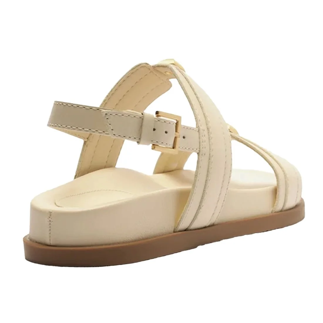 Sandália Papete Arezzo Tiras Tachas Panacota Bege 3