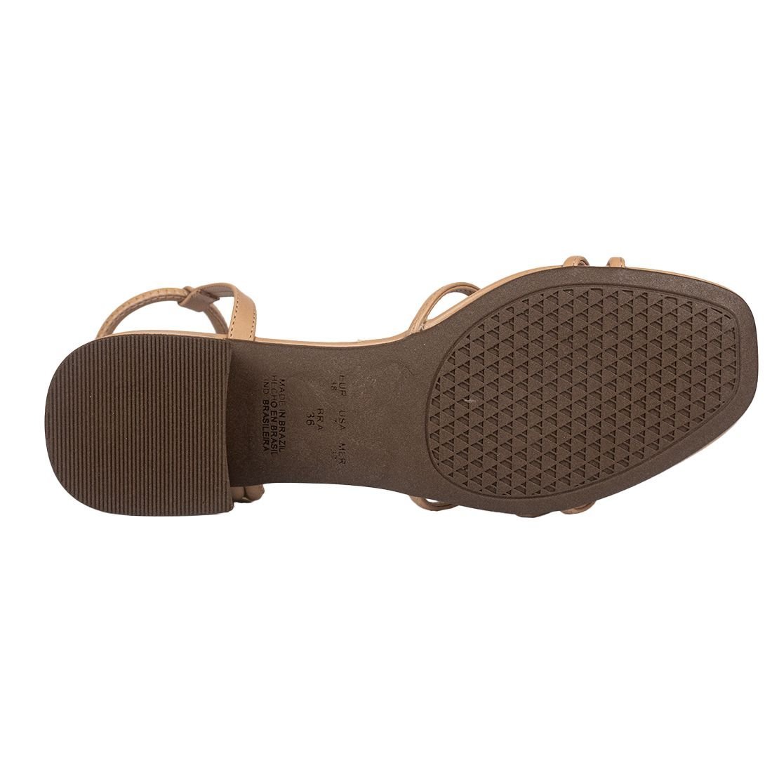 Sandália Via Uno Salto Grosso Tiras Nó Bege 4