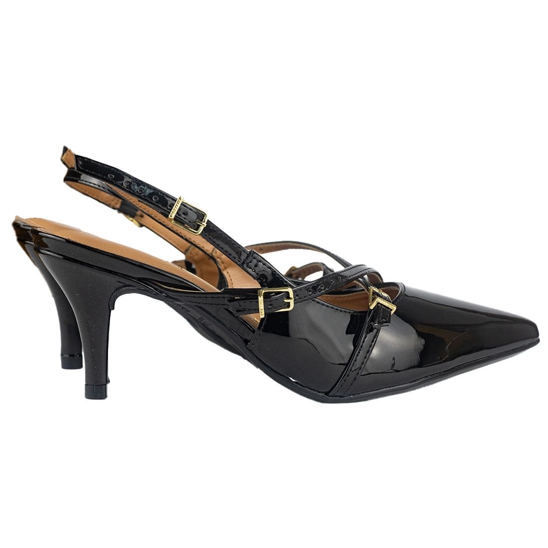 Scarpin Vizzano Bico Fino Slingback Preto 2