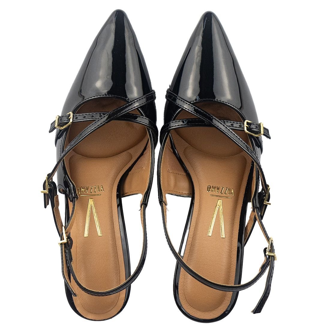 Scarpin Vizzano Bico Fino Slingback Preto 5