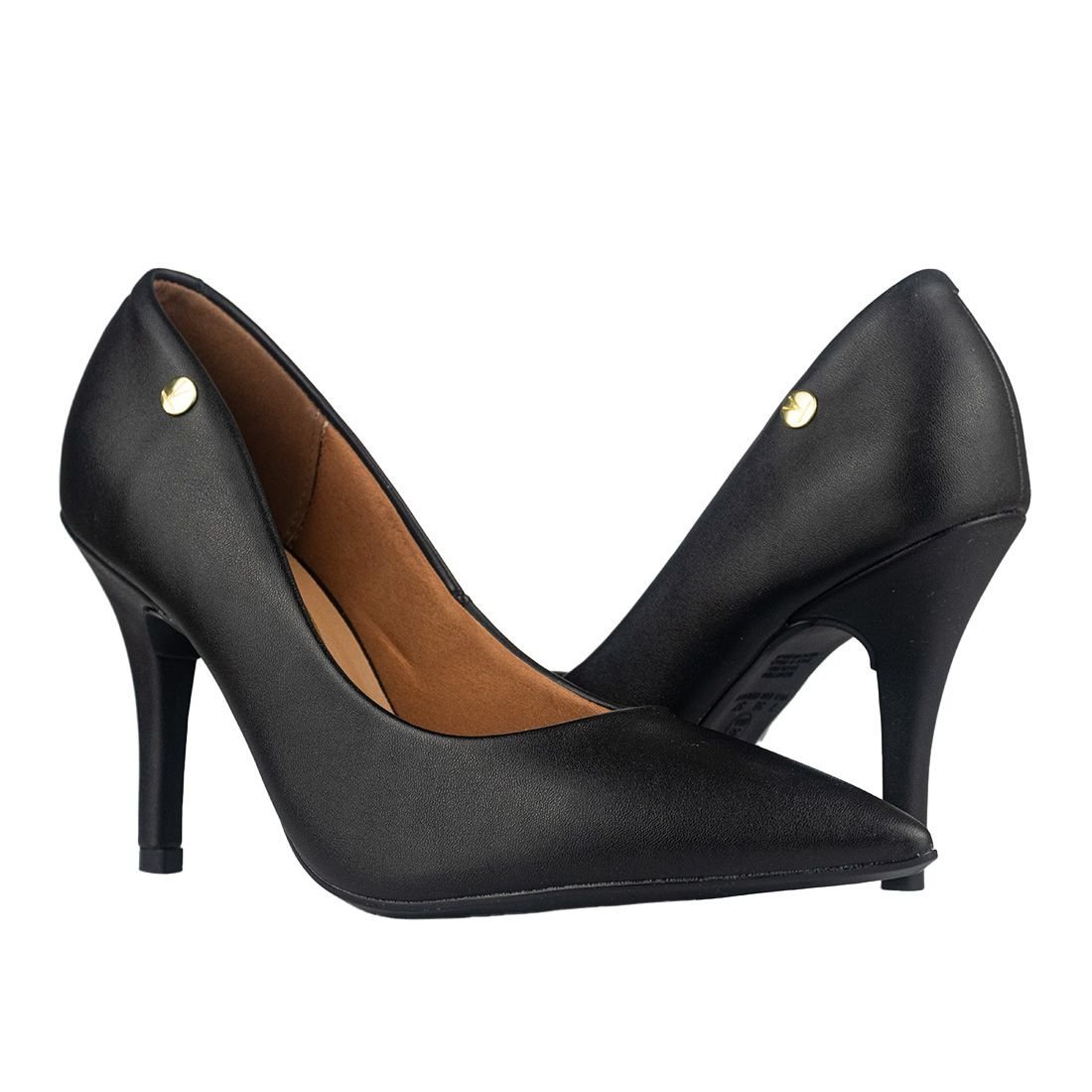 Sapato Scarpin Vizzano Bico Fino Salto Alto Pelica - 1184.1101.7286 Preto 2
