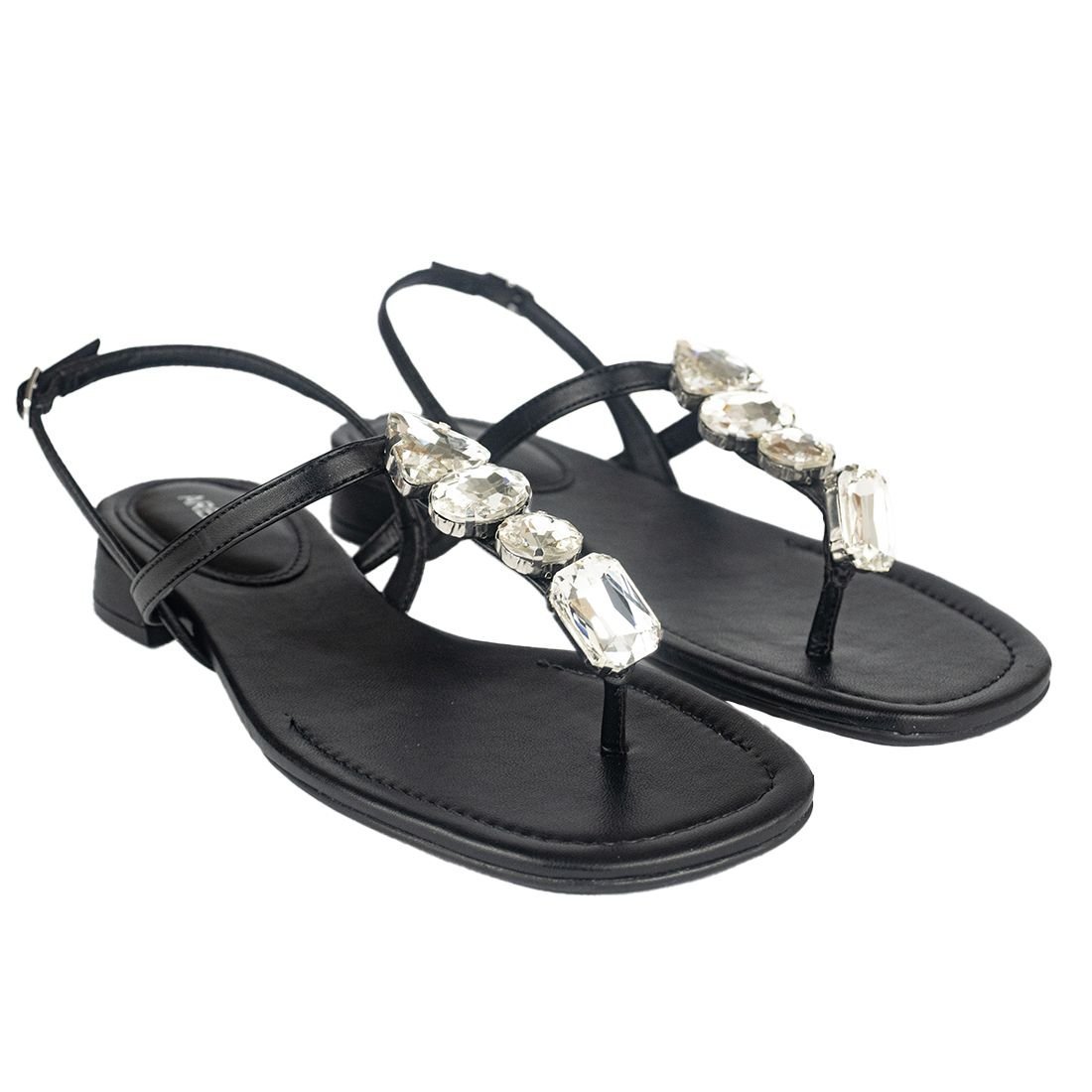 Sandália Arezzo Slim Tiras Detalhe Metal Preto 2