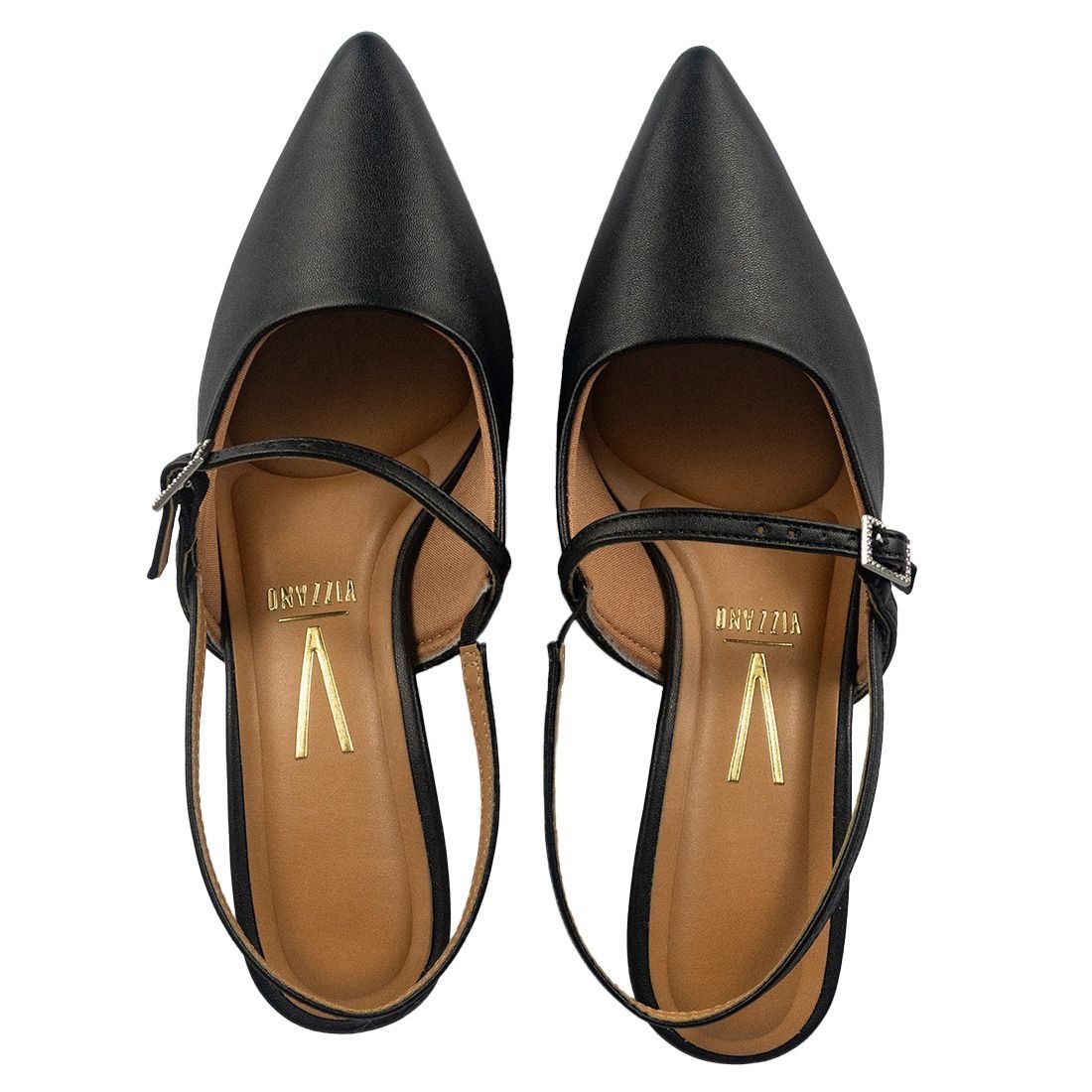 Scarpin Vizzano Bico Fino Slingback Preto 5