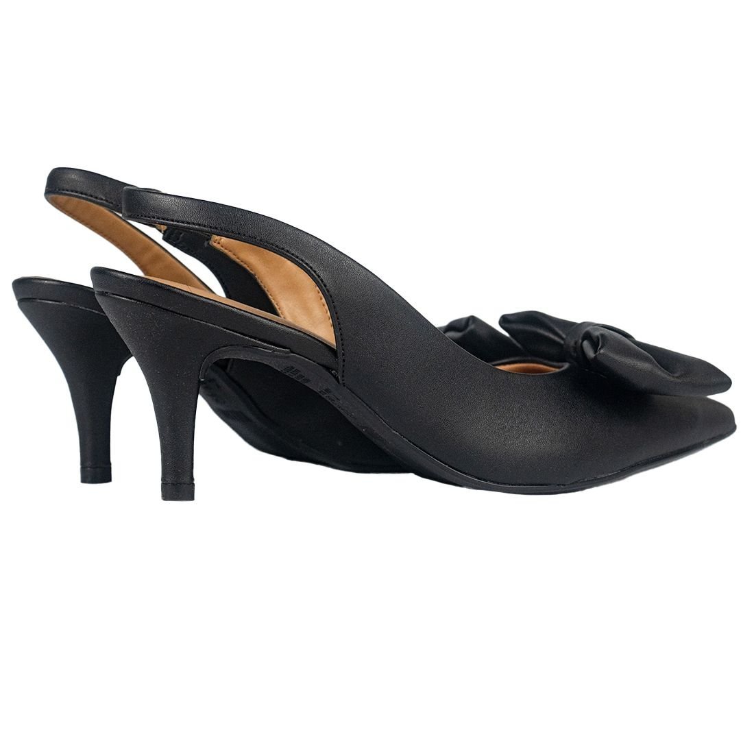 Scarpin Vizzano Bico Fino Slingback Laço Preto 3