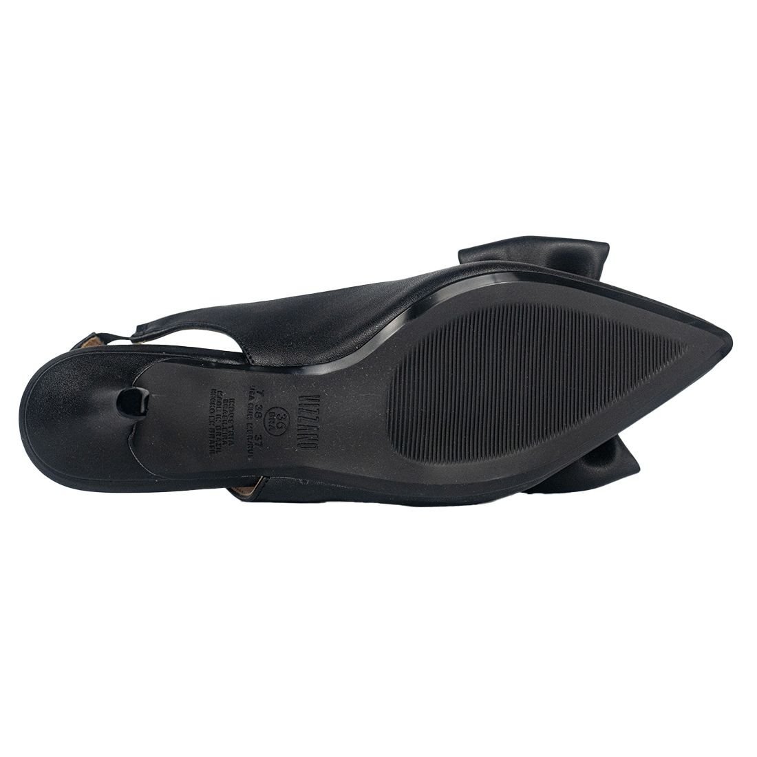 Scarpin Vizzano Bico Fino Slingback Laço Preto 4