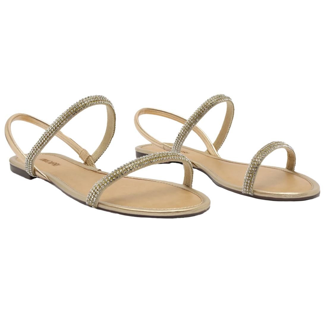 Sandália Rasteira Anacapri Slim Tiras Finas Dourado 2