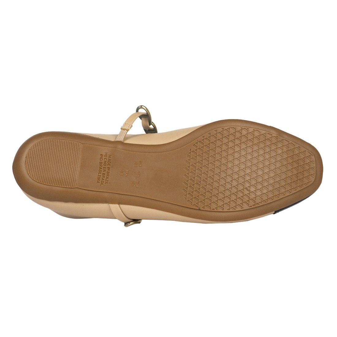 Sapatilha Via Uno Bailarina Bico Redondo Bege 4