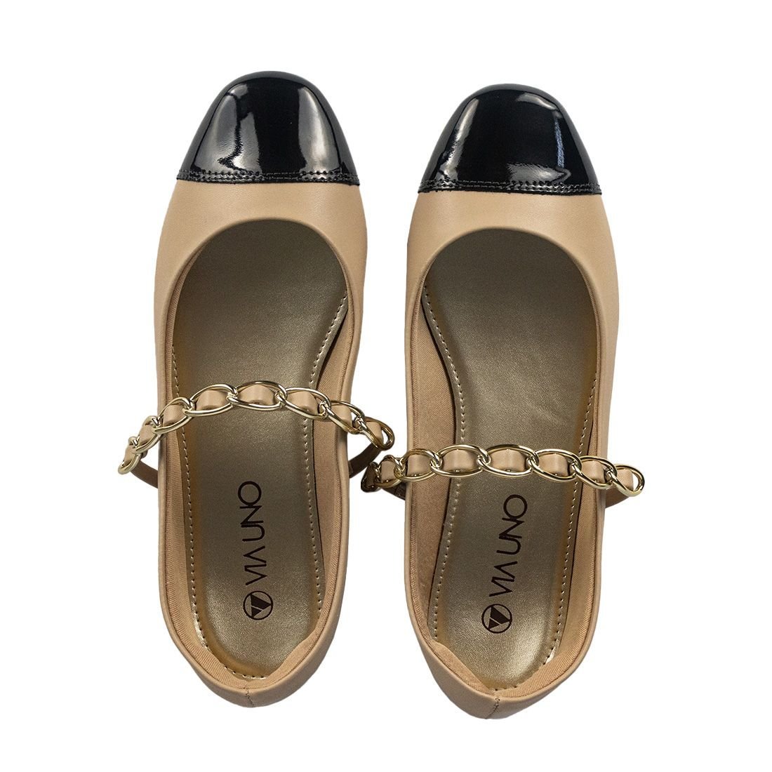 Sapatilha Via Uno Bailarina Bico Redondo Bege 5