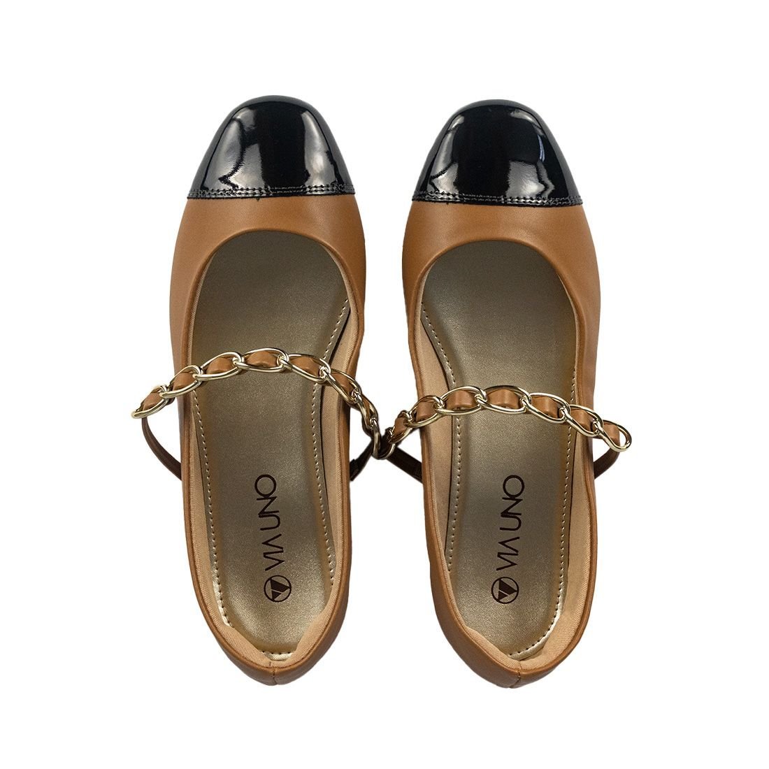 Sapatilha Via Uno Bailarina Bico Redondo Marrom 5