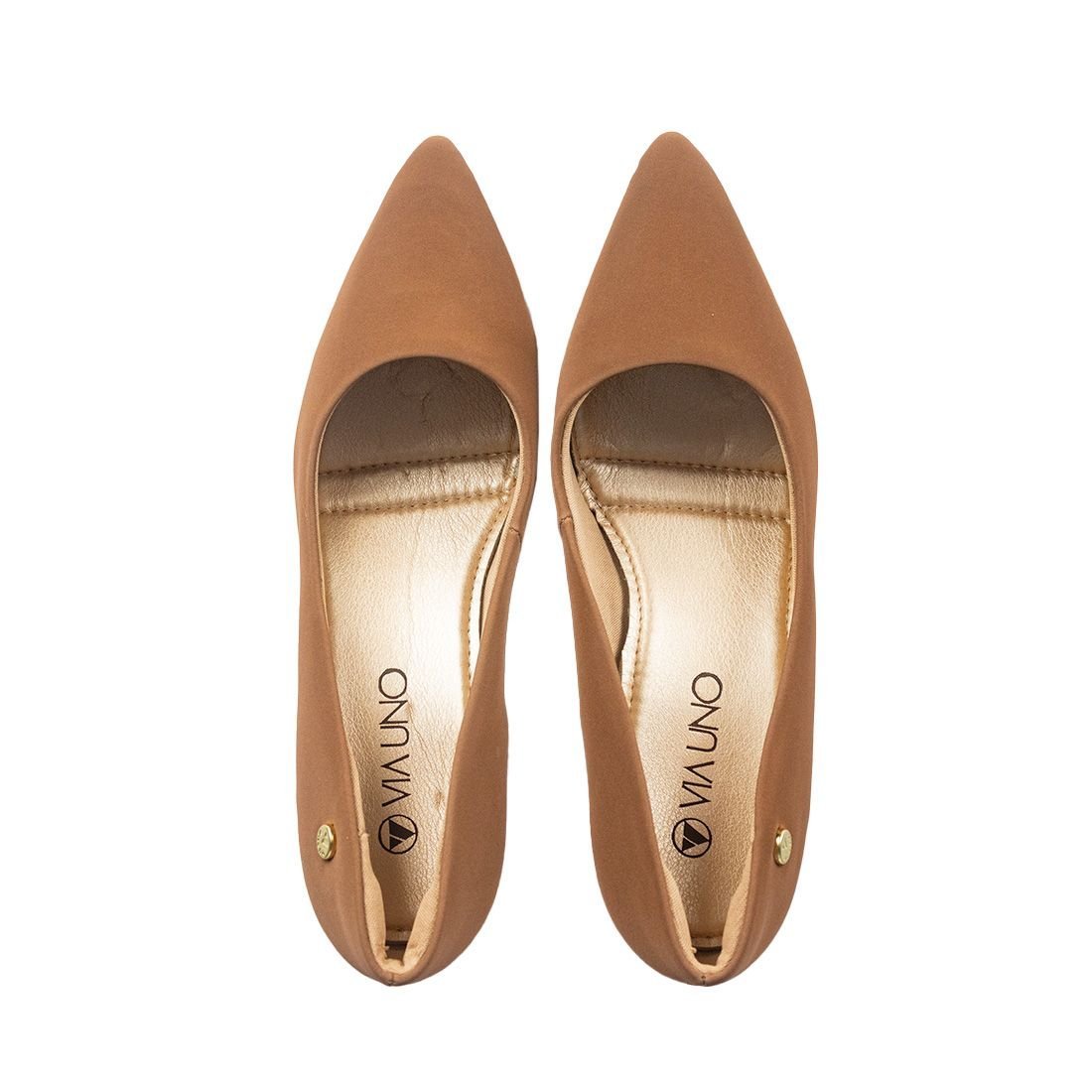 Scarpin Via Uno Bico Fino Salto Baixo Marrom 5