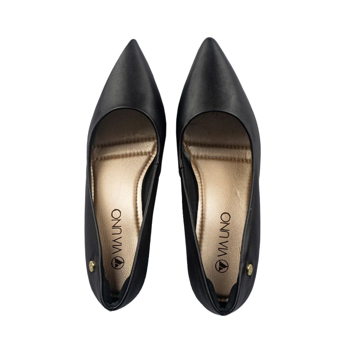 Scarpin Via Uno Bico Fino Salto Baixo Preto 5