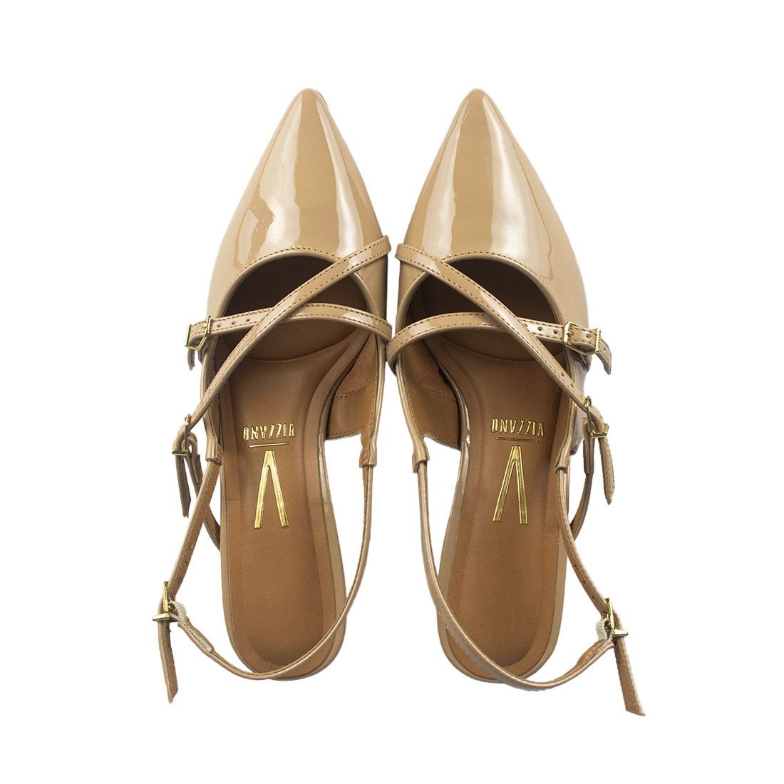 Scarpin Vizzano Bico Fino Slingback Bege 5
