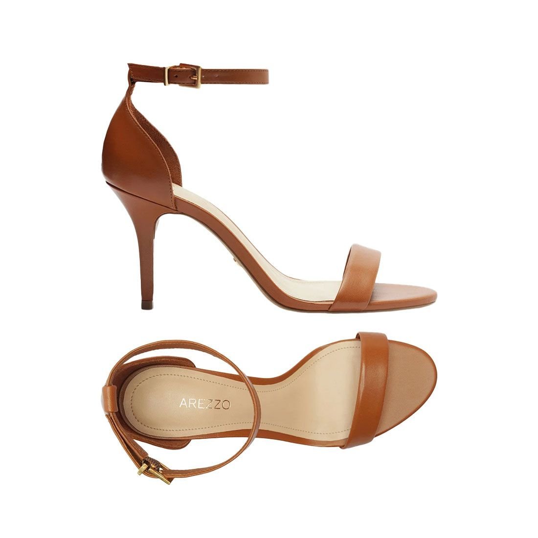 Sandália Arezzo Salto Médio Fino Isabelli Marrom 5