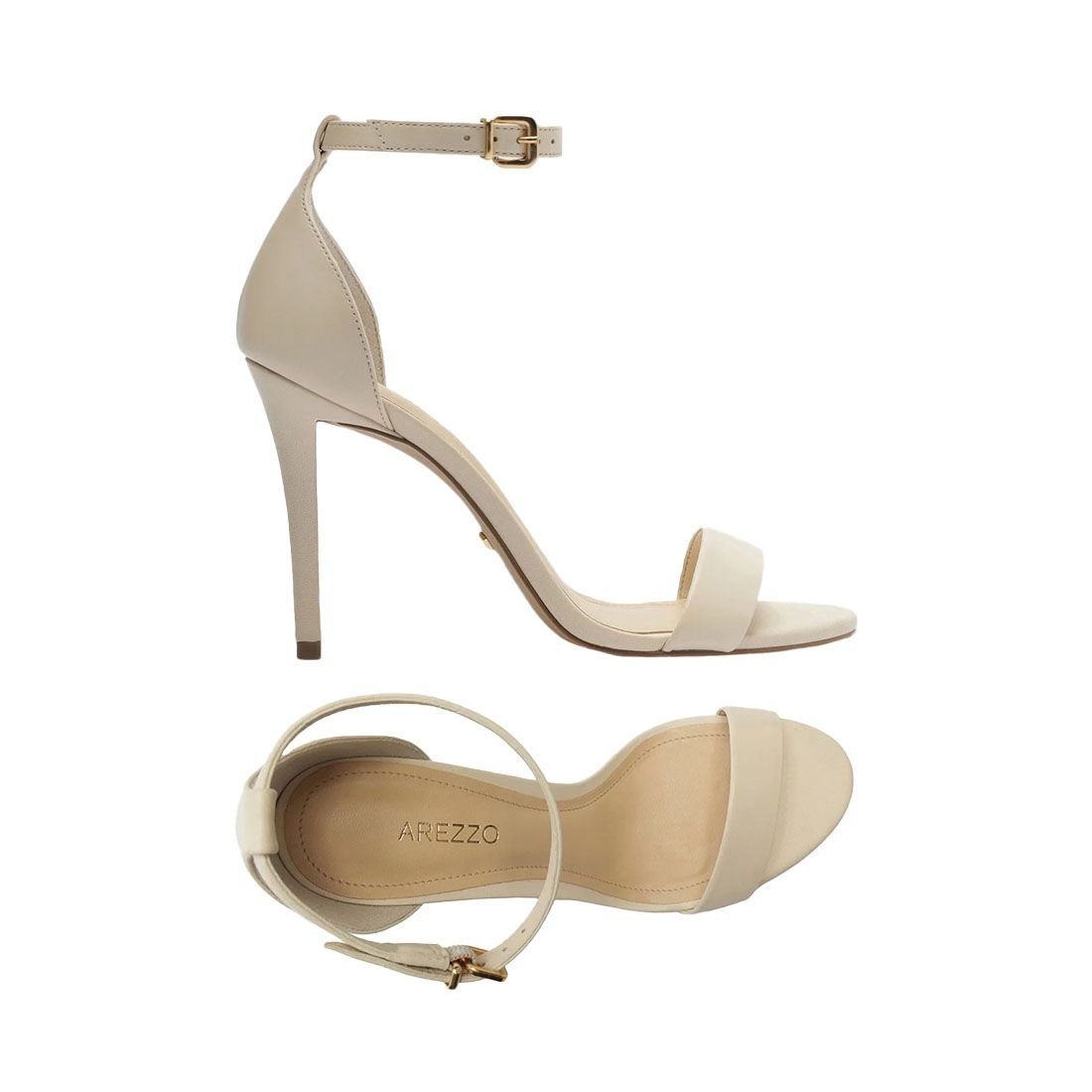 Sandália Arezzo Salto Médio Fino Isabelli Branco 5