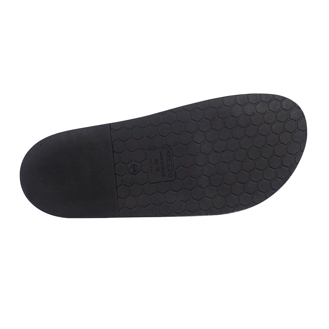 Sandália Arezzo Papete Flat Form Detalhe Metal Preto 4