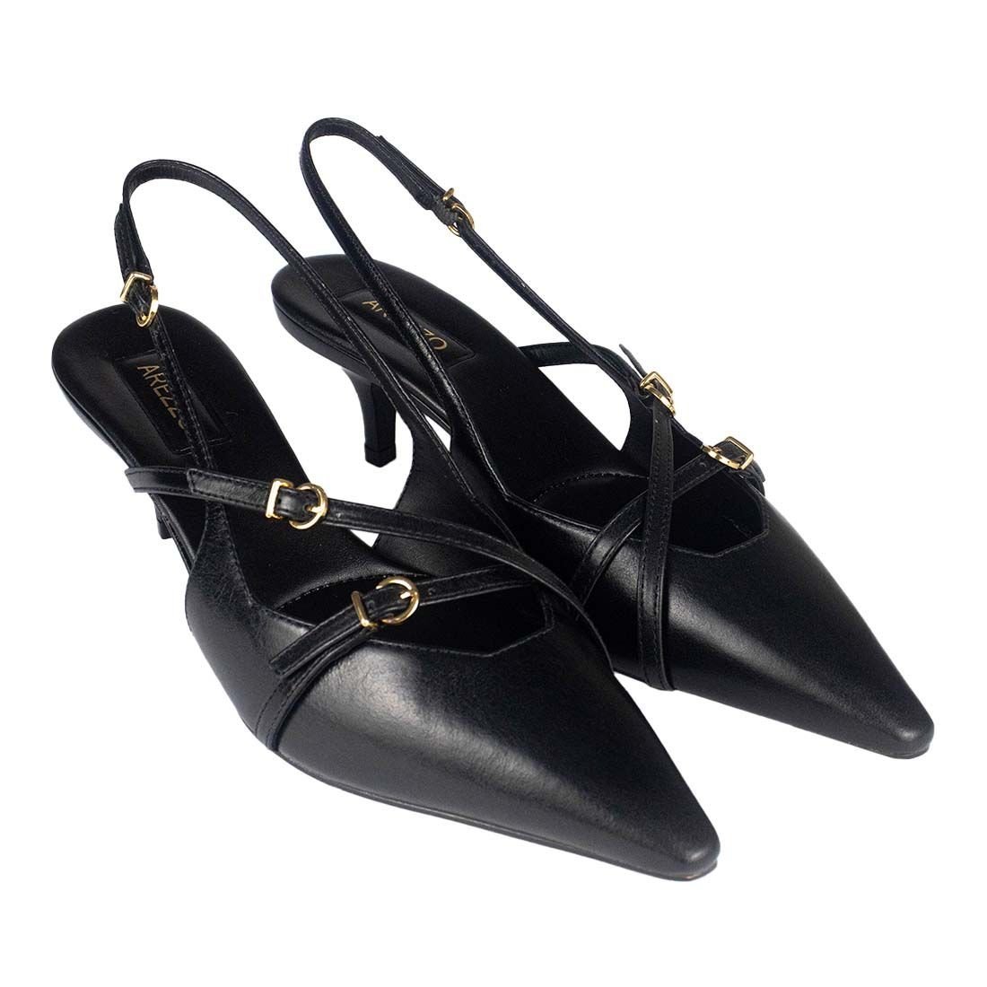Sapato Scarpin Arezzo Slingback Preto 2